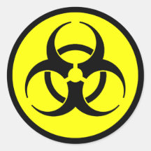 Gul & svart Biohazardsymbolklistermärke