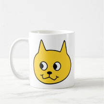Gul tecknadCat. Mugg