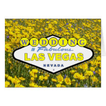 Gula blommor som GIFTA SIG i sagolika Las Vegas An Hälsnings Kort