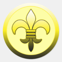 Gula Fleur de Lis Klistermärke