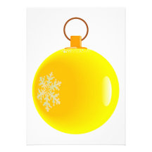 Gula julBaubleInvitations. Tillkännagivanden