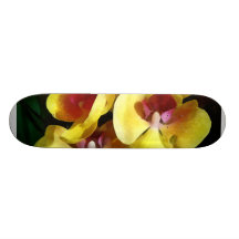 Gula Orchids skuggar och tänder Skate Boards