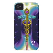 GULD- CADUCEUSMONOGRAM iPhone 4 Case-Mate CASE