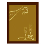 guld- champagne som är röd och vykort