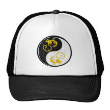 Guld- drake Yin Yang Trucker Kepsar