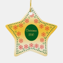 Guld- första jul för stjärna & för Snowflake Julgranskula