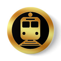 Guld- gångtunneldrevsymbol knapp med nål