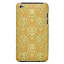 Guld- grönt damastast mönster iPod touch covers