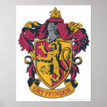Guld- Gryffindor vapensköld som är röd och Affisch