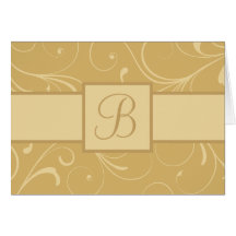 Guld- gultpersonligkort med monogramen