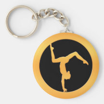 Guld- gymnast nyckel ring