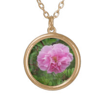 Guld- halsband - rosa rossmycken