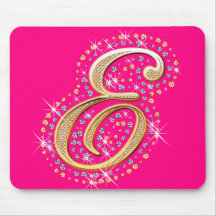 Guld- initialt E - rosa Mousepad Mus Matta