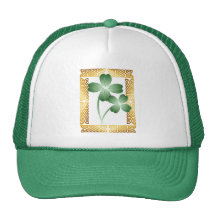 Guld inramad Shamrockshatt Keps