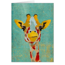 Guld- kika giraff Notecard kort