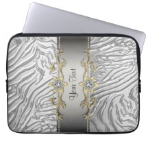 Guld- laptop sleeve för diamantsilversebra laptop datorfodral