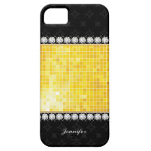Guld- lyx & svart struktur | för Bling Bling diama iPhone 5 Skydd