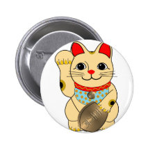 Guld- Maneki Neko Pins