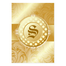 guld- Monogram för socker 311-Superfine Visitkort Mallar
