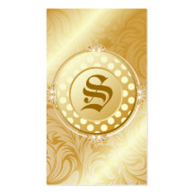 guld- Monogram för socker 311-Superfine Visitkort Mall