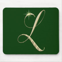 Guld- Monogram initialt L Mus Matta