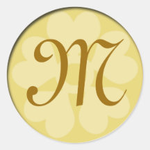 Guld- Monogramklistermärkear