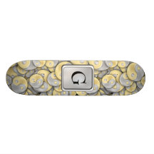 Guld och silver Yin och Yang Anpassad Skate Board