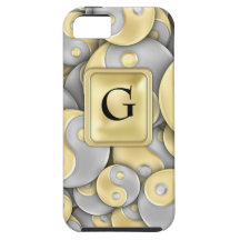Guld och silver Yin och Yang iPhone 5 Case-Mate Fodraler
