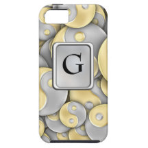 Guld och silver Yin och Yang iPhone 5 Hud
