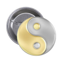 Guld och silver Yin och Yang Knappar Med Nål