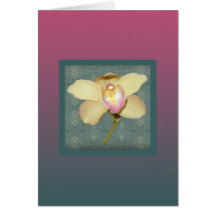 Guld- Orchid Hälsnings Kort