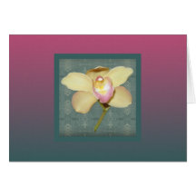 Guld- Orchid Hälsningskort