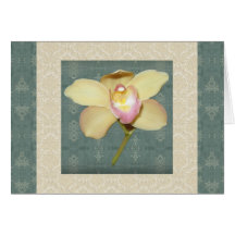 Guld- Orchid Hälsningskort