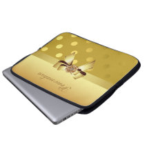 Guld- polka dots-, pilbåge- & diamantpersonlig laptopskydd