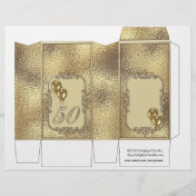 Guld- razzia för årsdagen 50th boxas party favors flyg blad