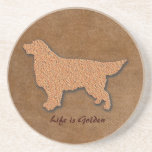 Guld- Retrieverhundliv är guld- Underlägg För Glas