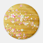 Guld- Sakura Kimono - japansk design Kylskåpsnagnet