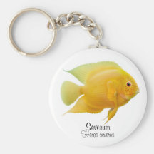 Guld- Severum Cichlid Keychain Nyckel Ringar