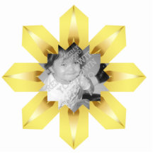 Guld- Snowflakejulprydnad Photo Sculpture