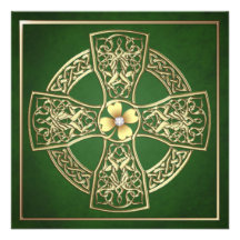 Guld- st patrick's day för ShamrockCeltickor Kort För Inbjudningar