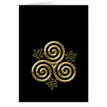 Guld- trippelspiral- & järneklöv kort