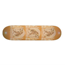 Guld- Unicorn Skate Board