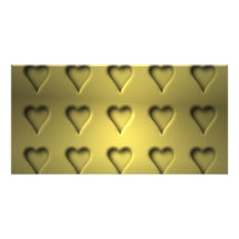 Guld- valentinhjärtor skräddarsydda fotokort
