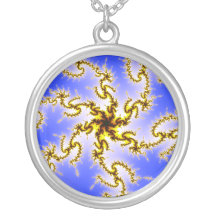 Guld- virvla runt - fractalkonst halsband