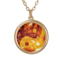 Guld- Yin yang halsband