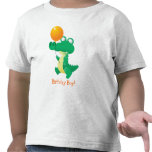 Gullig anpassade för krokodil- & ballongfödelsedag t-shirt