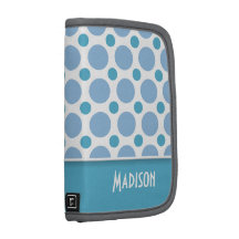 Gullig baby blue polka dots personlig almanackor av folio