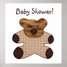 Gullig baby shower för landstilnalle affischer