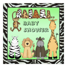 Gullig baby shower för Safaridjurneutralt Personliga Tillkännagivande