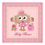 Gullig baby showerinbjudan med flickafågeln
